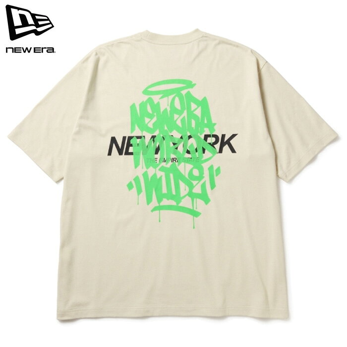 Rakuten - ニューエラ Tシャツ 半袖 グラフィティ調 オーバーサイズフィット ラバープリント クリーム メンズ レディース (メール便 送料無料) NEW ERA SS OS CT TEE TAGGING CREAM 261