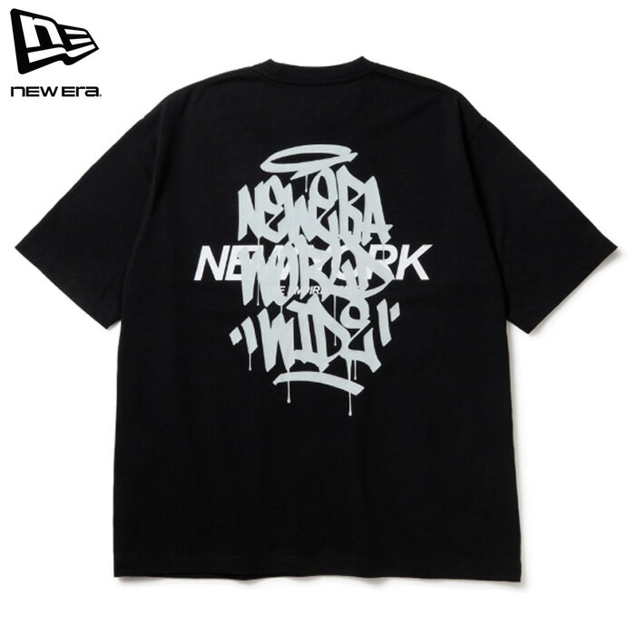 Rakuten - ニューエラ Tシャツ 半袖 グラフィティ調 オーバーサイズフィット ラバープリント ブラック メンズ レディース (メール便 送料無料) NEW ERA SS OS CT TEE TAGGING BLK 261
