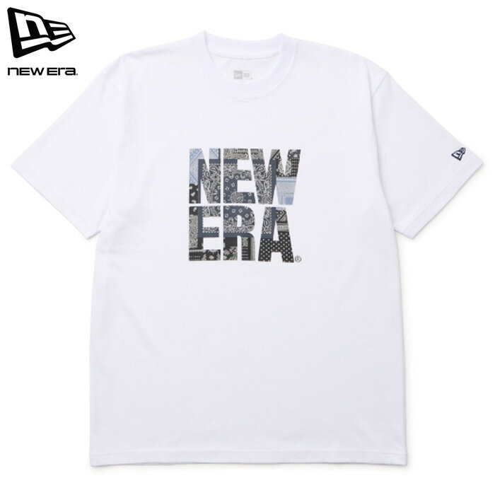 Rakuten - ニューエラ Tシャツ 半袖 ペイズリー レギュラーフィット ラバープリント ホワイト メンズ レディース (メール便 送料無料) NEW ERA SS CT TEE ORI PAISLEY SQ LOGO WHI