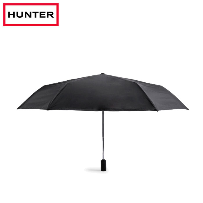 Rakuten - ハンター 折りたたみ傘 日傘 晴雨兼用 オール ウェザー オート コンパクト アンブレラ ユニセックス ブラック 耐水 Hunter UAU7038UPN-BLK