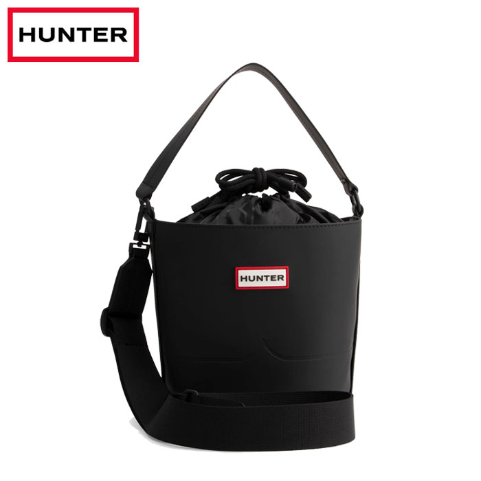 Rakuten - ハンター バッグ ショルダーバッグ オリジナル ラバライズ 2ストラップ バケット ブラック 耐水 Hunter Original Rubberised Two Strap Bucket UBX3607CPE-BLK
