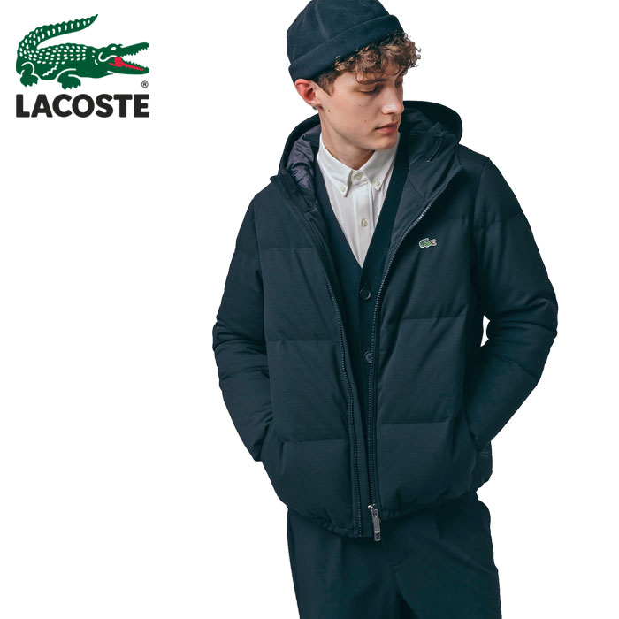 ラコステ アウター メンズ (FINAL SALE) ラコステ メンズ レギュラーフィット クロコ ピケ ダウンジャケット LACOSTE 即納