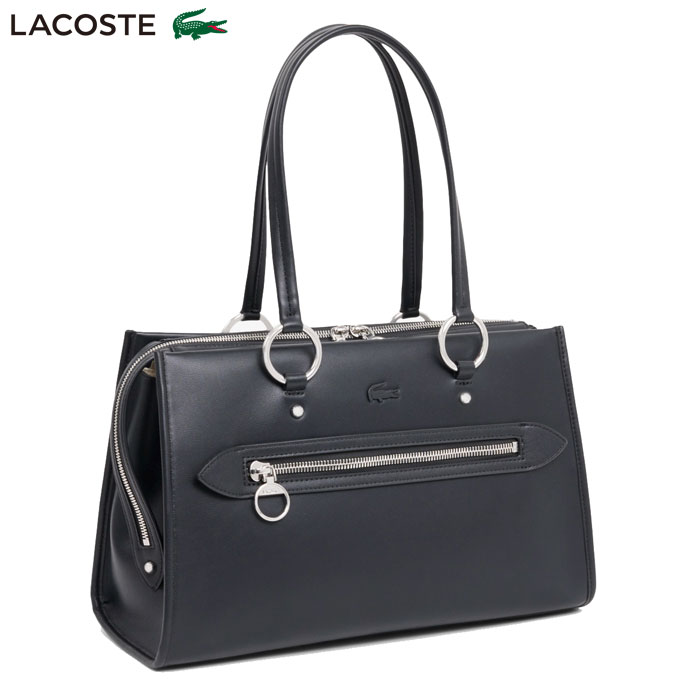 Rakuten - ラコステ セリス ワントーン トップ ハンドル バッグ M ブラック LACOSTE M TOP HANDLE BAG NF5231AQ 000 NOIR