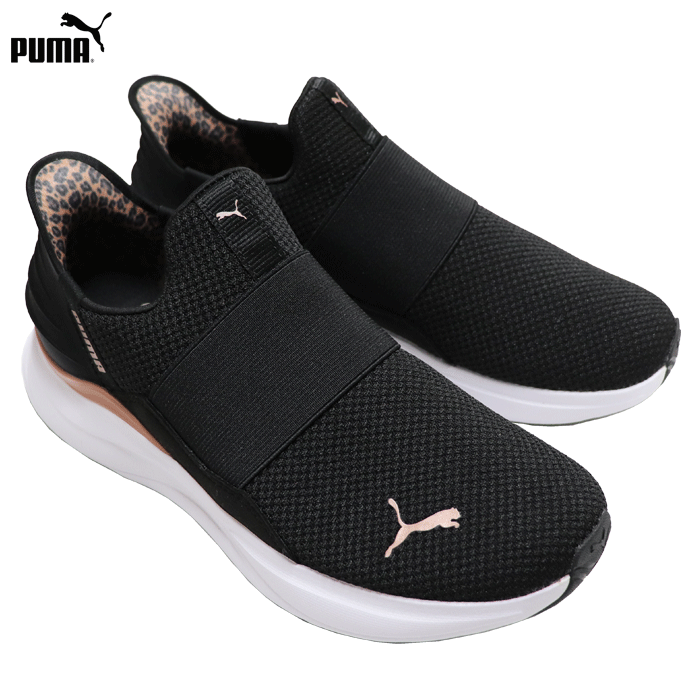 プーマ スニーカー レディース ソフト ライド ハーモニー レオ イージーイン ブラック Puma SOFTRIDE HARMONY LEO EASE IN