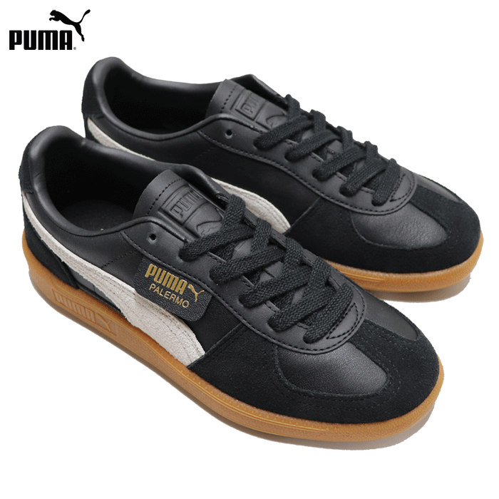 プーマ スニーカー パレルモ レディース レザー ブラック/ガム Puma PALERMO LTH