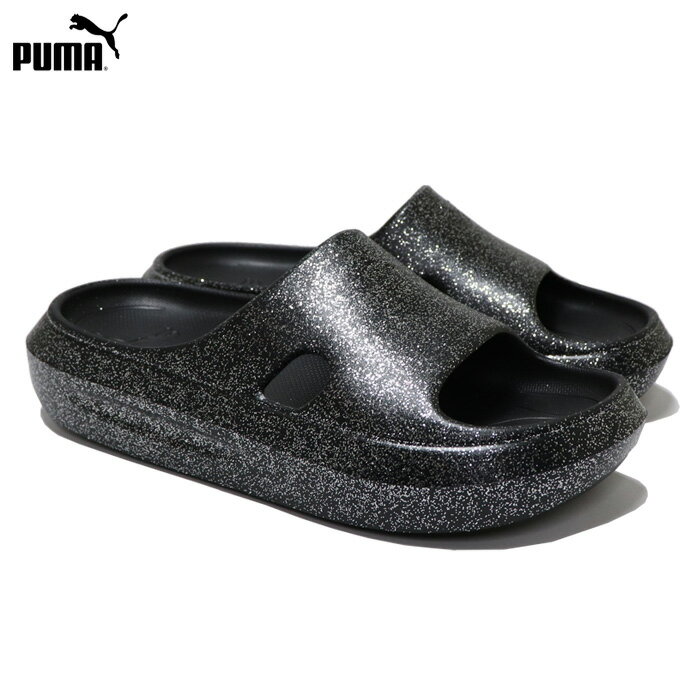 Rakuten - プーマ レディース サンダル 厚底 グリッター ブラック Puma FLATTER SLIDE GLITTER