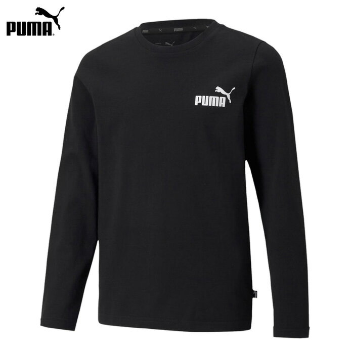 Rakuten - プーマ 長袖 キッズ ロンT ロングスリーブ カットソー ブラック（メール便 送料220円）Puma ESS NO.1 ロゴ Tシャツ