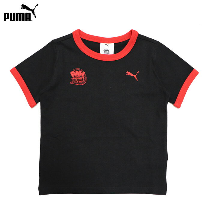 Rakuten - プーマ Tシャツ キッズ 半袖 パウパトロール カットソー ブラック（メール便 送料220円）Puma × PAW PATROL リンガーtシャツ