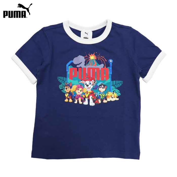 Rakuten - プーマ Tシャツ キッズ 半袖 パウパトロール カットソー ブルー（メール便 送料220円）Puma × PAW PATROL リンガーtシャツ