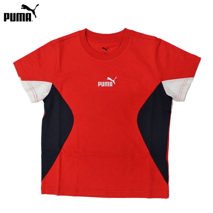Rakuten - プーマ Tシャツ キッズ 半袖 カットソー レッド（メール便 送料220円）Puma ESS Block Tee