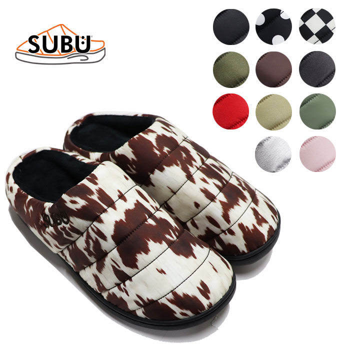 楽天AFRO JACK（お得なクーポン発行中！） SUBU スブ サンダル メンズ レディース スリッポン スリッパ ルームシューズ 室内履き 温か中綿入り 低反発インソール 防寒 PERMANENT COLOR