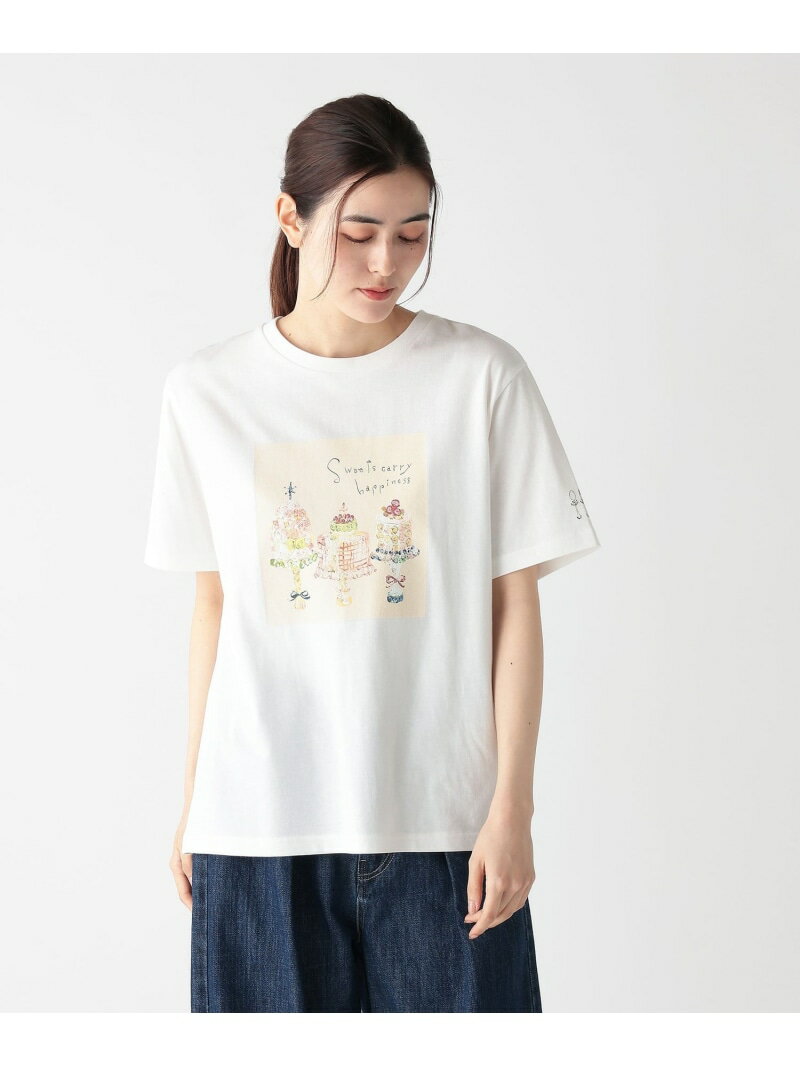 ミドルTシャツ/Sweets/maya Shibasaki Afternoon Tea LIVING アフタヌーンティー リビング トップス カットソー Tシャツ ホワイト【送料無料】 Rakuten Fashion