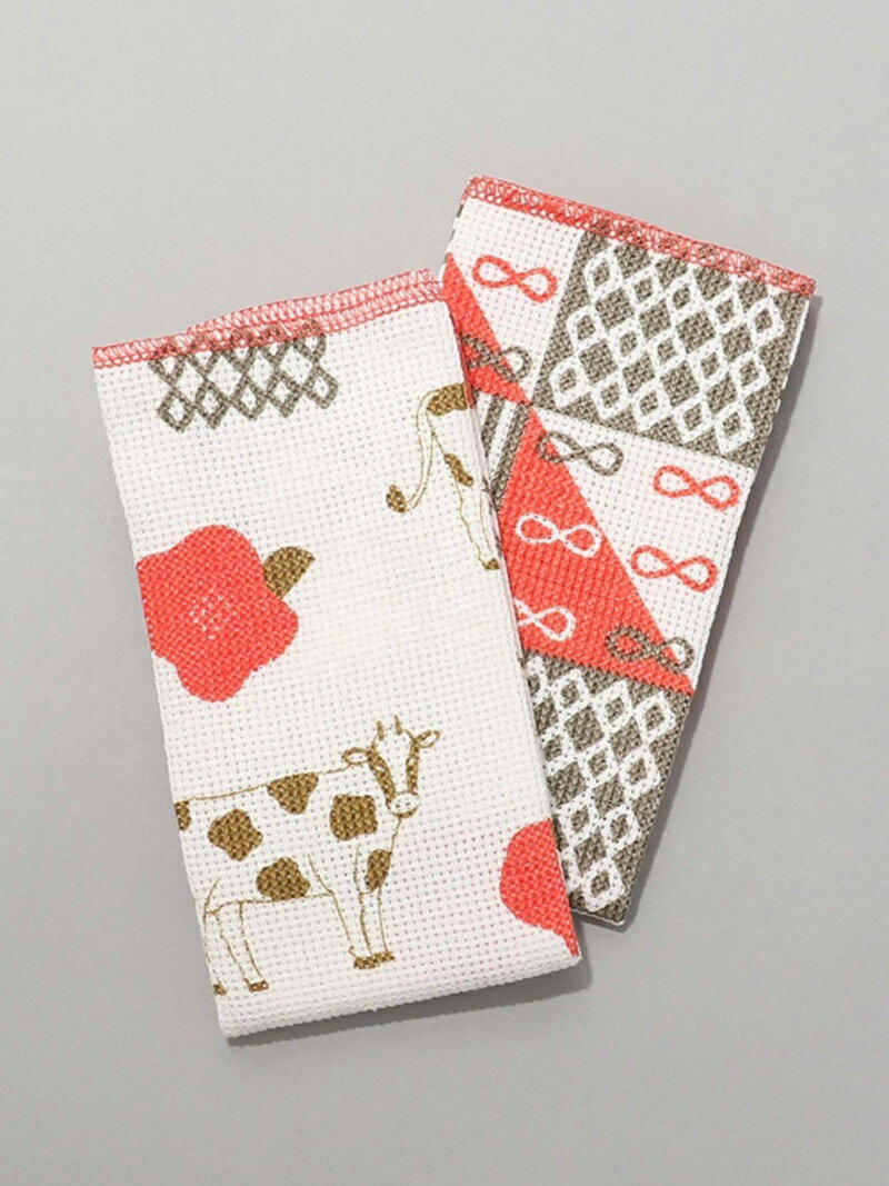 干支柄ディッシュクロス2枚セット Afternoon Tea LIVING アフタヌーンティー・リビング 食器・調理器具・キッチン用品 その他の食器・調理器具・キッチン用品 レッド[Rakuten Fashion]のサムネイル