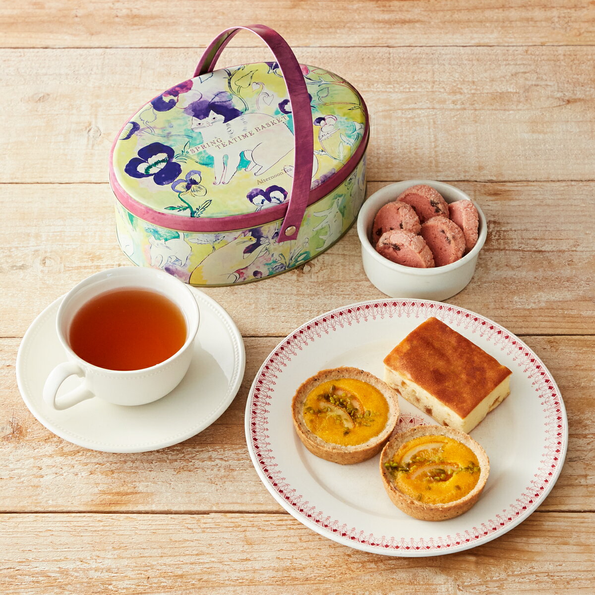 スプリングティータイムバスケット【アフタヌーンティー・ティールーム】【スプリング ギフト 紅茶 焼き菓子 詰め合わせ】のサムネイル