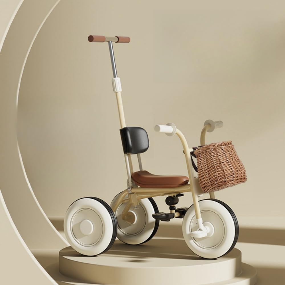 子供乗せ自転車 三輪車 キックバイク 三輪車三輪車 手押し棒付き 子供自転車 手押し棒付き 自転車 3輪 赤ちゃん おもちゃ 調節可能なシート 軽量 組み立て簡...