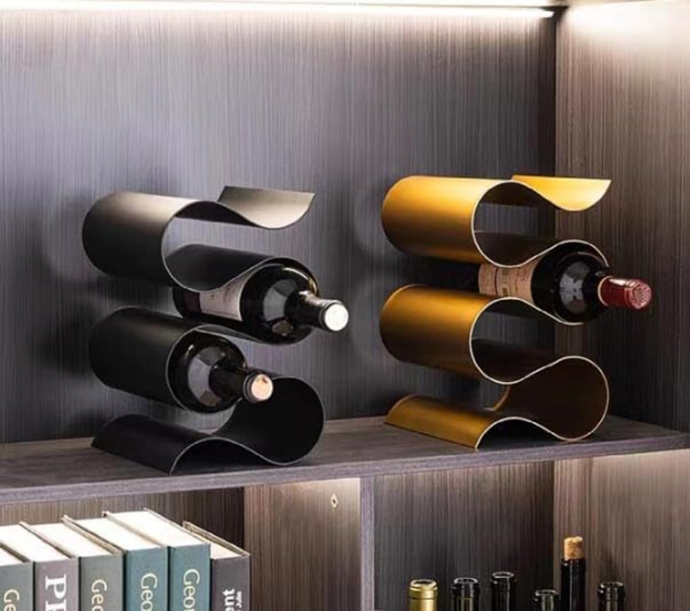 モダンシンプルメタルS字型ワインラック ワインホルダー 金属製 ワインボトルホルダー ワイン貯蔵 ワイ..