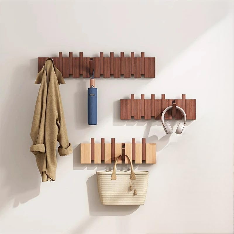 ウォールハンガー 石膏ボード 壁掛けフック コートハンガー 壁掛け 木製4連 6連 8連 12連 玄関 北欧 ス..