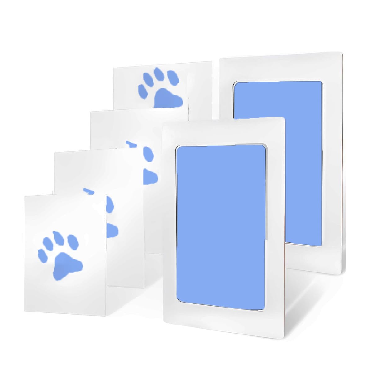 【2個セット】ペット足あとスタンプキット 足跡プリントキット 手形 足型 肉球 スタンプ 汚れ防止 猫犬手足型 記念品 使用簡単 軽く押すだけ ペットの爪の印 ...