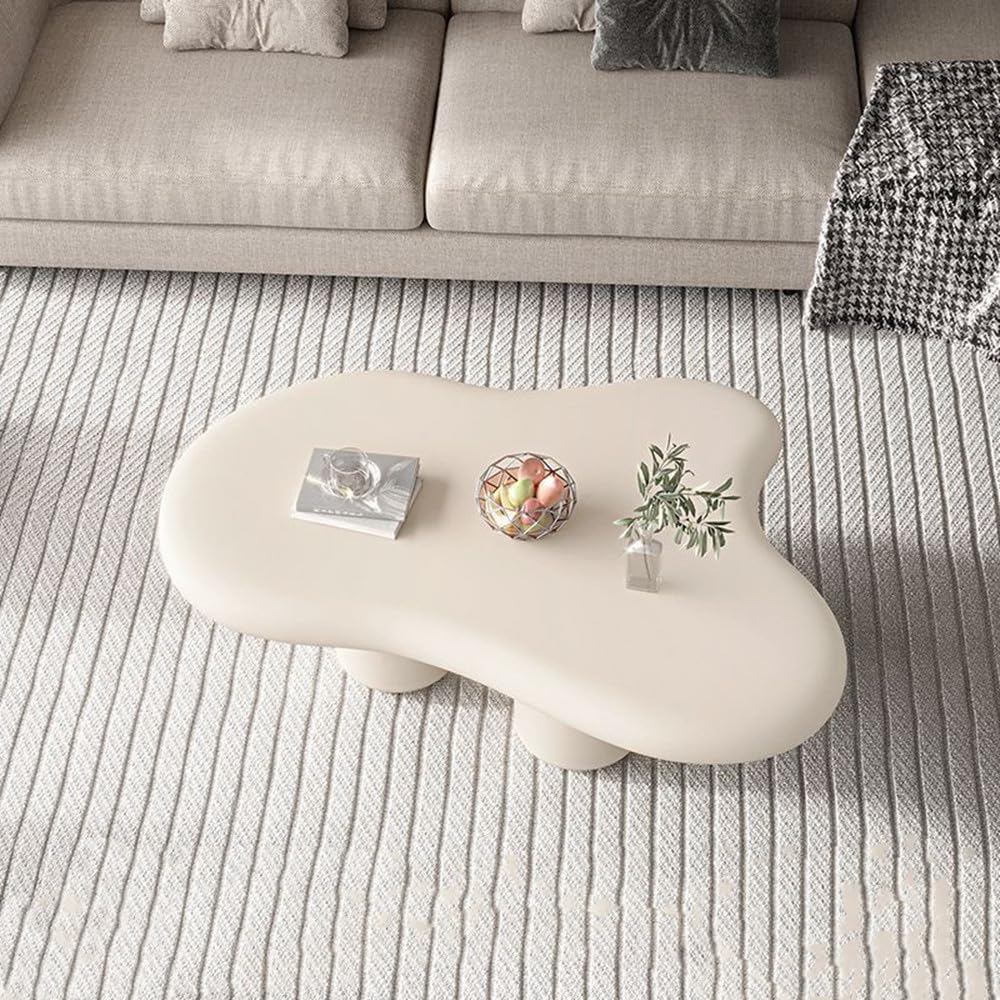 ローテーブル 雲の型 コーヒーテーブル シンプル 北欧 アート リビングテーブル 姫系 組立簡単 おしゃれ センターテーブル 不規則 安全 安定性 ブラック ベ...