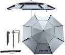 釣り パラソル 風に強い 大型 釣り用パラソル ビーチパラソル 釣り用傘 二層式 角度調節 釣り傘 360度回転 チルト機能付 軽量 持ち運び 防水 UVカット...