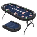 ポーカーテーブル 折りたたみ 完成品 8人対応 ポーカーマット 幅186x奥行82x高さ75cm パッド入りレール 深型カップホルダー付き テキサスポーカーテーブル ポーカーゲーム 持ち運び可能 収納簡単 組み立て不要 家庭用 業務用 高級 グリーン ブラック ブルー