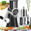 【ハンドルと強力な吸引ベース付き】チーズおろし器 シュレッダー タンブリングボックス 野菜 千切り スライサー ワッフルカッター ナットチョッパー 操作/手入れ...