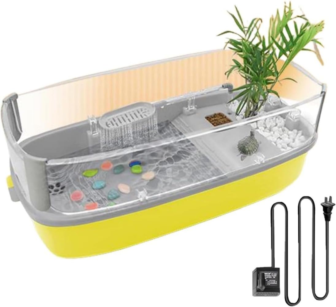 亀 水槽 大きい カメ用水槽 シャワー式 水循環ろ過システム 両生飼育箱 亀ケージ 脱出防止 亀の楽園 亀..