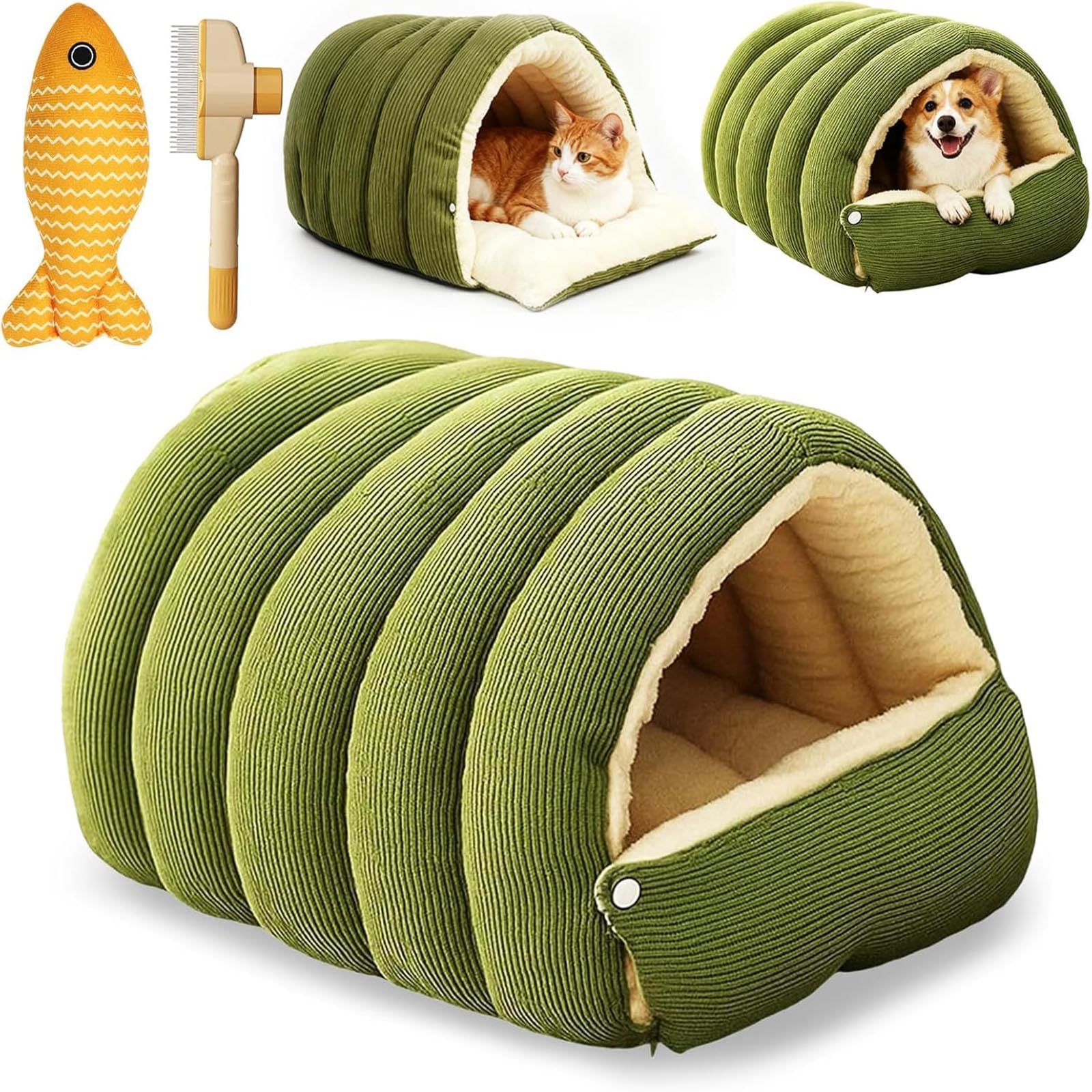 2026年 冬用 コージーモンスターキャットベッド 暖かいキャットハウス、室内猫用キャットベッド、取り..