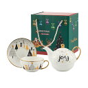 ケトルセットセラミック 大容量 マグ ケトルギフトパーティーティーセット 蓋付き スノーマン/サンタ/雪だるま/冬 かわいい 軽量 コーヒー プレゼント コップ...