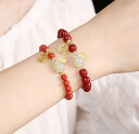 天然辰砂の玉兎ブレスレット Rabbit bracelet の縁起物 辰砂開運ブレスレット 開運のうさぎ ギフト 贈り物 プレゼント お祝い 記念 誕生日 幸運...