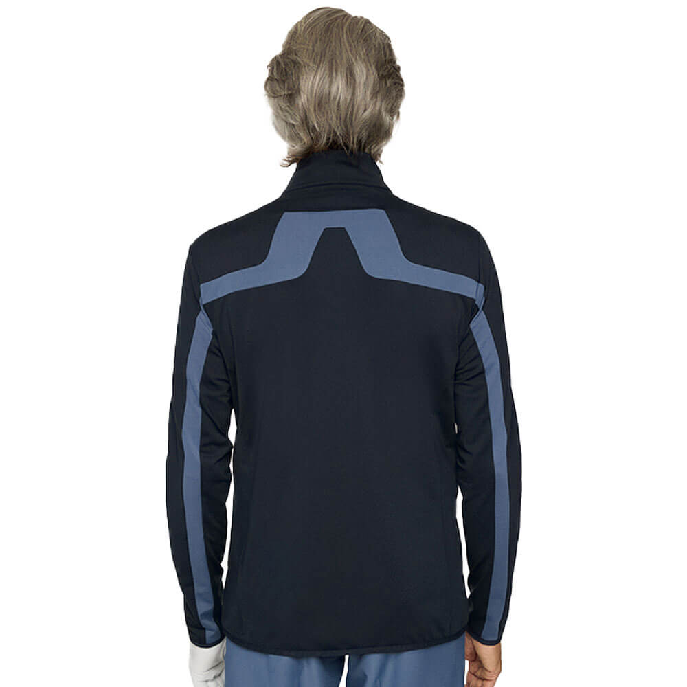 【全品10％割引クーポン配布中！】11/16まで　Jリンドバーグ メンズ バックブリッジ ミッドレイヤー 長袖 ブルゾン 071-54913 198 ネイビー ゴルフウェア [2025年秋冬モデル]