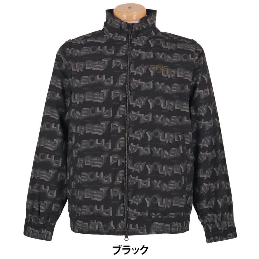 ピンゴルフ メンズ 総柄ロゴ 2WAY フルジップ ブルゾン 621-5220801 ゴルフウェア [2025年秋冬モデル]