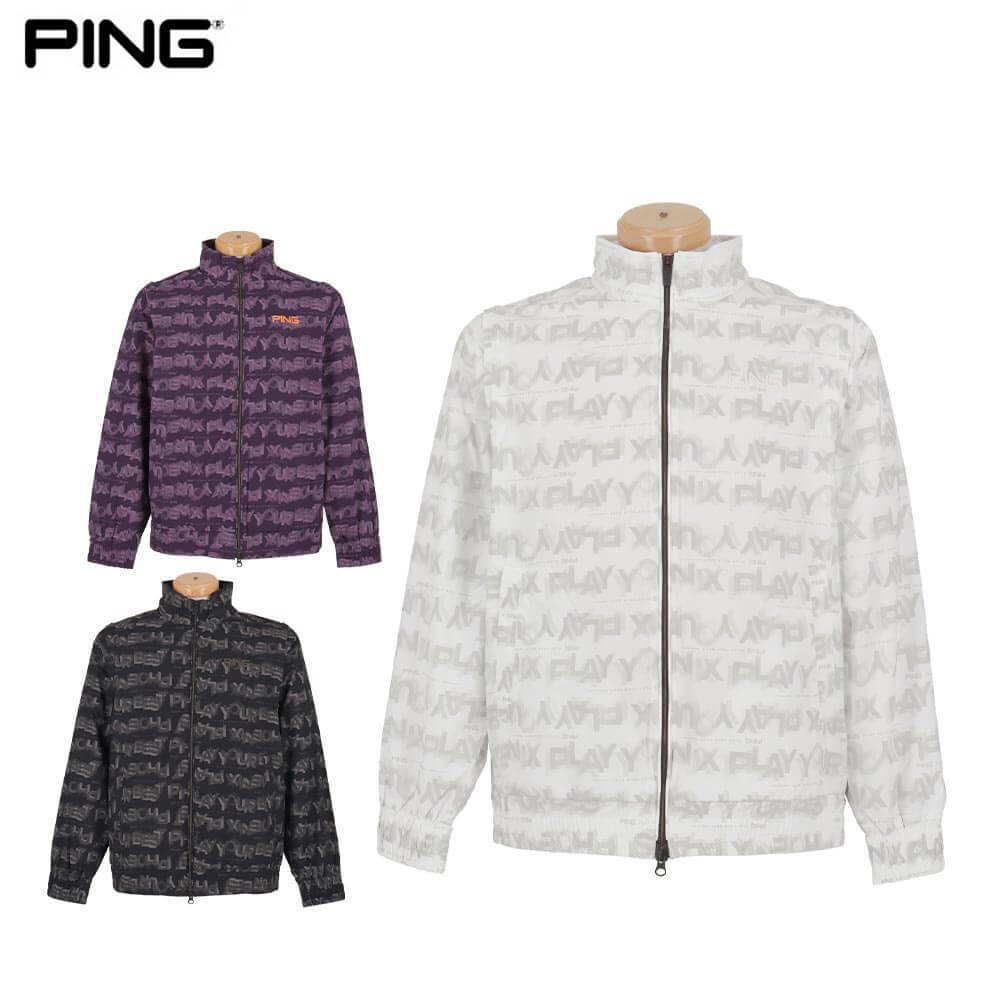 ピンゴルフ メンズ 総柄ロゴ 2WAY フルジップ ブルゾン 621-5220801 ゴルフウェア [2025年秋冬モデル]