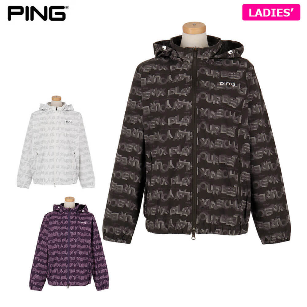 ピンゴルフ レディース 総柄ロゴ 長袖 フルジップ ブルゾン 622-5220801 ゴルフウェア [2025年秋冬モデ..
