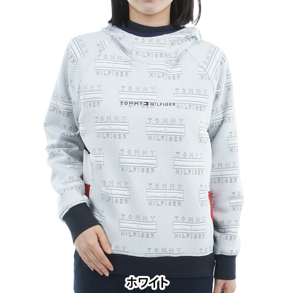 【ブラックフライデー♪最大10000円割引クーポン先行配布中！】　トミー ヒルフィガー ゴルフ レディース キルトジャガード 長袖 プルオーバー THLA577 ゴルフウェア [2025年秋冬モデル]