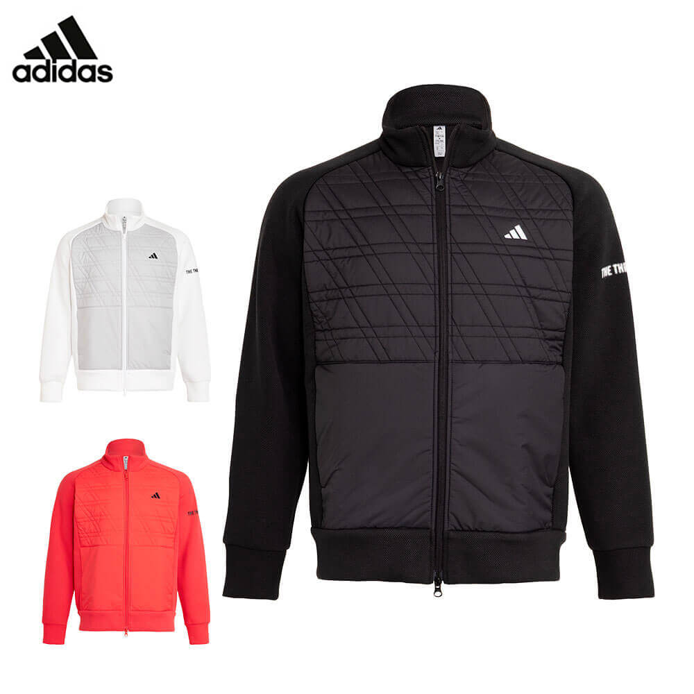 アディダス メンズ ファブリックミックス 長袖 フルジップ ジャケット OFG58 ゴルフウェア [2025年秋冬モデル]