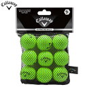 Callaway キャロウェイ HX PRACTICE BALLS HXプラクティスボール ライム 9個入り 練習用ソフトボール 070021500050 キャロウェイ特許取得のHEXパターンディンプル採用により、実際のゴルフボールのような装いで耐久性に優れたソフトライトゴルフボールを開発。 メッシュキャリーバッグ付きなのできれいに保管が可能。 サイズ 直径約42mm 重量 約8g（1個） 最大飛距離 約55m ※生産時期により予告なくデザインが変更となる場合があります。 商品在庫につきまして 在庫管理システム連動により、当店が運営する複数ショッピングサイトと共有の設定になっております。 数分間隔での在庫情報更新になりますのでご注文のタイミングによりましては、設定に誤差が生じる場合があります。 その際にはご案内をさせて頂きますので予めご了承願います。 【日本正規品 callaway 練習グッズ トレーニング用品】