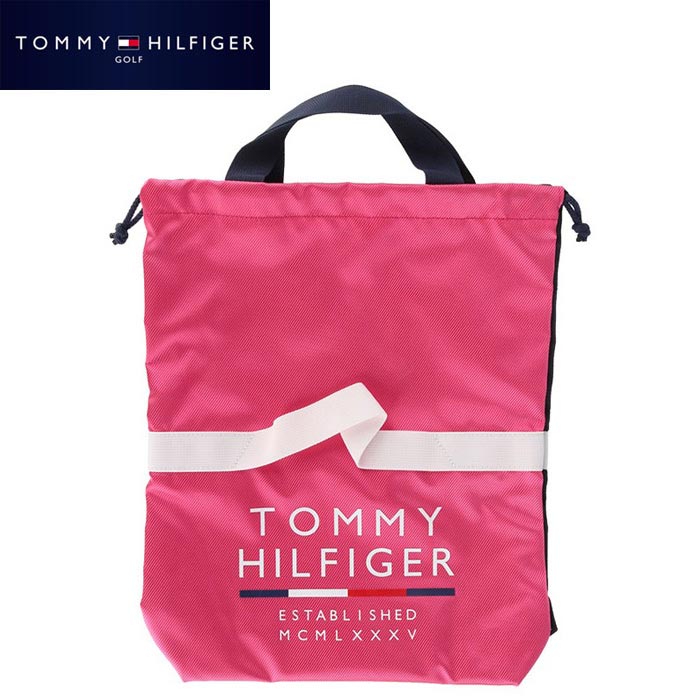 【全品P7倍以上！】(8/23 1:59まで) トミー ヒルフィガー ゴルフ　ミックスマテリアル 2WAY マルチ巾着 THMG1FBB 48 ピンク [2021年モデル]　【あす楽対応】