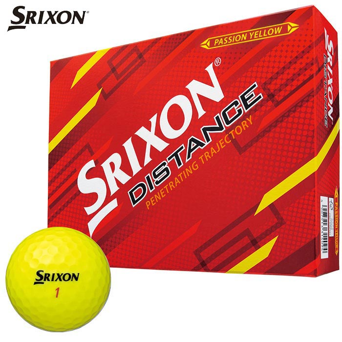 ダンロップ SRIXON スリクソン DISTANCE ディスタンス ゴルフボール 1ダース 12球入り パッションイエロー [2022年モデル] 【あす楽対応】