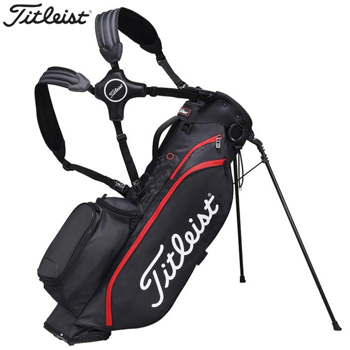 【全品10％割引クーポン配布中！】11/16まで　タイトリスト メンズ New Players 4 スタンド キャディバッグ TB23SX4A 006 ブラック×ブラック×レッド