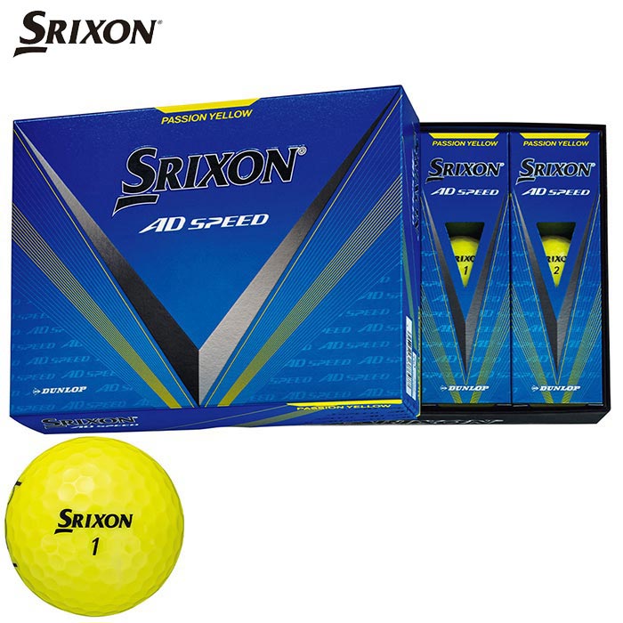  ダンロップ SRIXON スリクソン AD SPEED エーディースピード ゴルフボール 1ダース （12球入り） パッションイエロー　