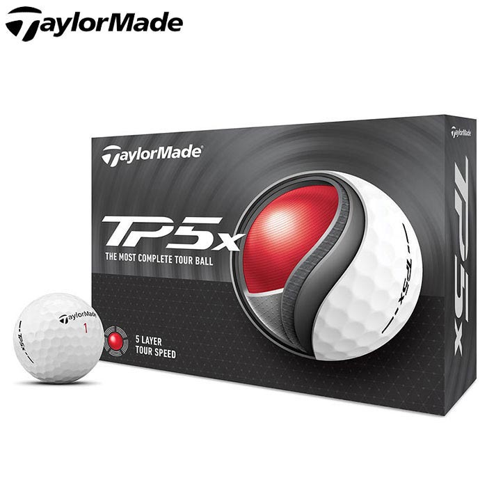 [2024年モデル] テーラーメイド　TP5x ティーピーファイブエックス ゴルフボール　1ダース（12球入り）　ホワイト　【あす楽対応】