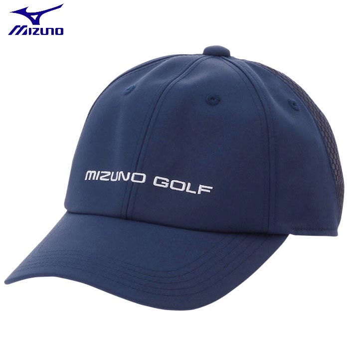ミズノ メンズ ロゴ刺繍 クールホールド キャップ E2MWB003 14 ディープネイビー ゴルフウェア 　