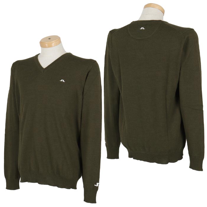 【50％OFF】 Jリンドバーグ メンズ ロゴ刺繍 長袖 Vネック セーター 071-12910 ゴルフウェア [2024年秋冬モデル] 特価