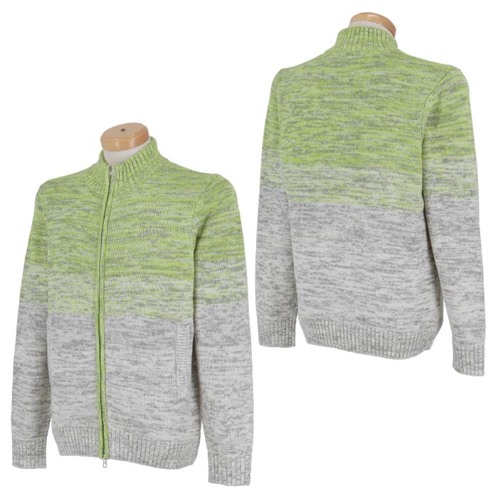 【全品10％割引クーポン開催中！】11/3まで　【50％OFF】 キャロウェイ メンズ グラデーションボーダー柄 メランジ 長袖 フルジップ セーター C24218106 ゴルフウェア [2024年秋冬モデル] 特価