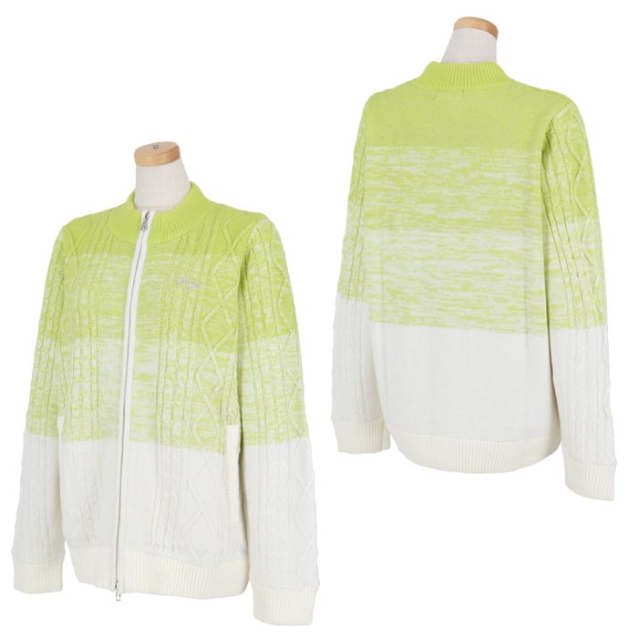 【ブラックフライデー♪最大10000円割引クーポン先行配布中！】　【50％OFF】 キャロウェイ レディース ケーブル編み ラメ入り グラデーションボーダー柄 長袖 防風裏地付き フルジップ セーター C24218208 ゴルフウェア [2024年秋冬モデル] 特価