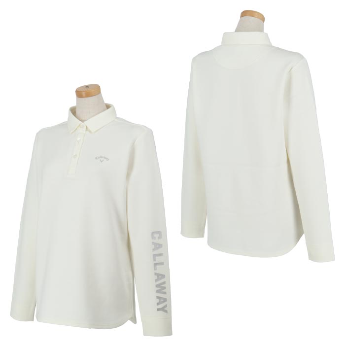 【ブラックフライデー♪最大10000円割引クーポン先行配布中！】　【50％OFF】 キャロウェイ レディース メタリックロゴプリント ポンチ素材 長袖 ポロシャツ C24233203 ゴルフウェア [2024年秋冬モデル] 特価
