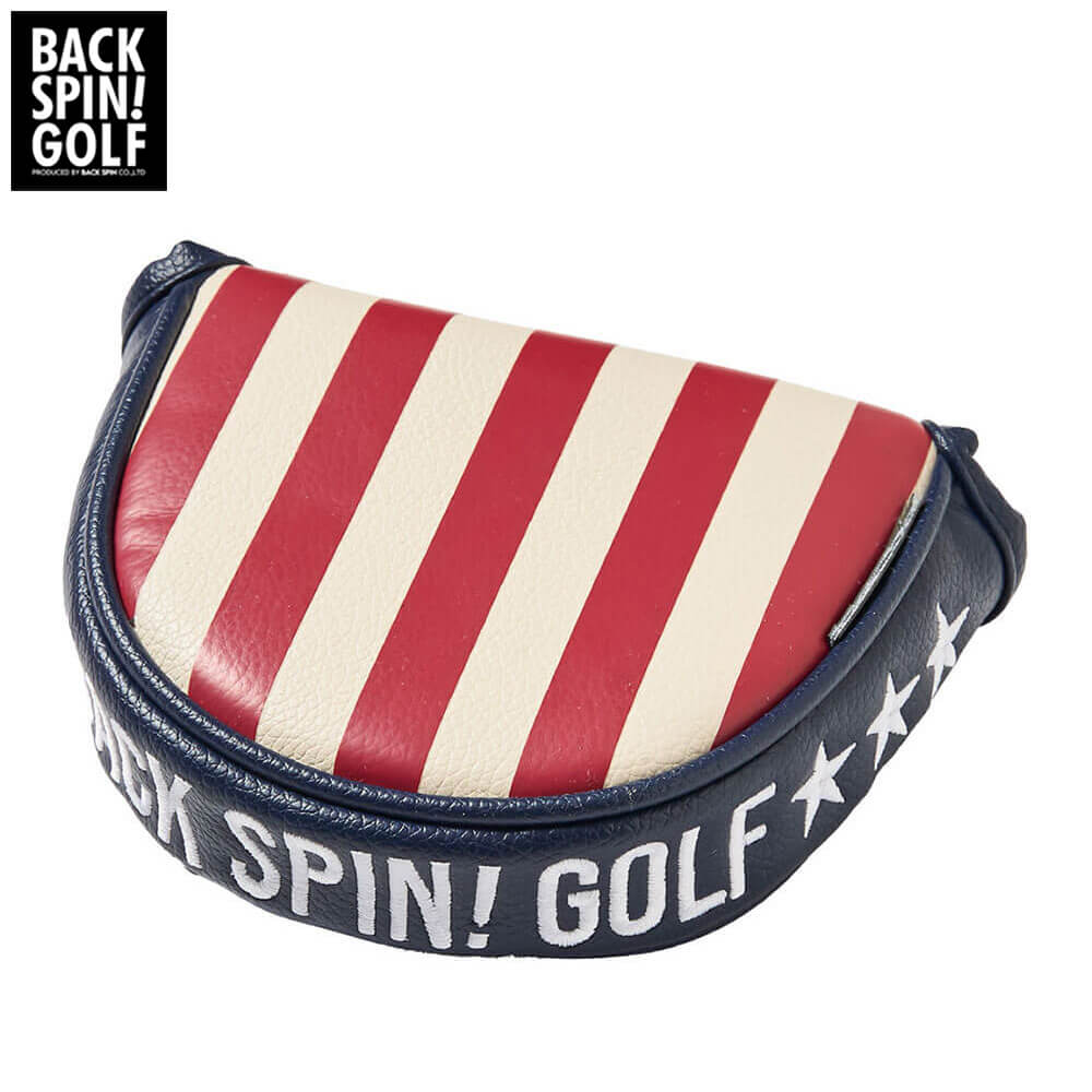 【全品10％割引クーポン開催中！】11/3まで　バックスピンゴルフ ストライプ マレットタイプ用 パターカバー BSBE01H518 RDNV レッド/ネイビー [2025年モデル]