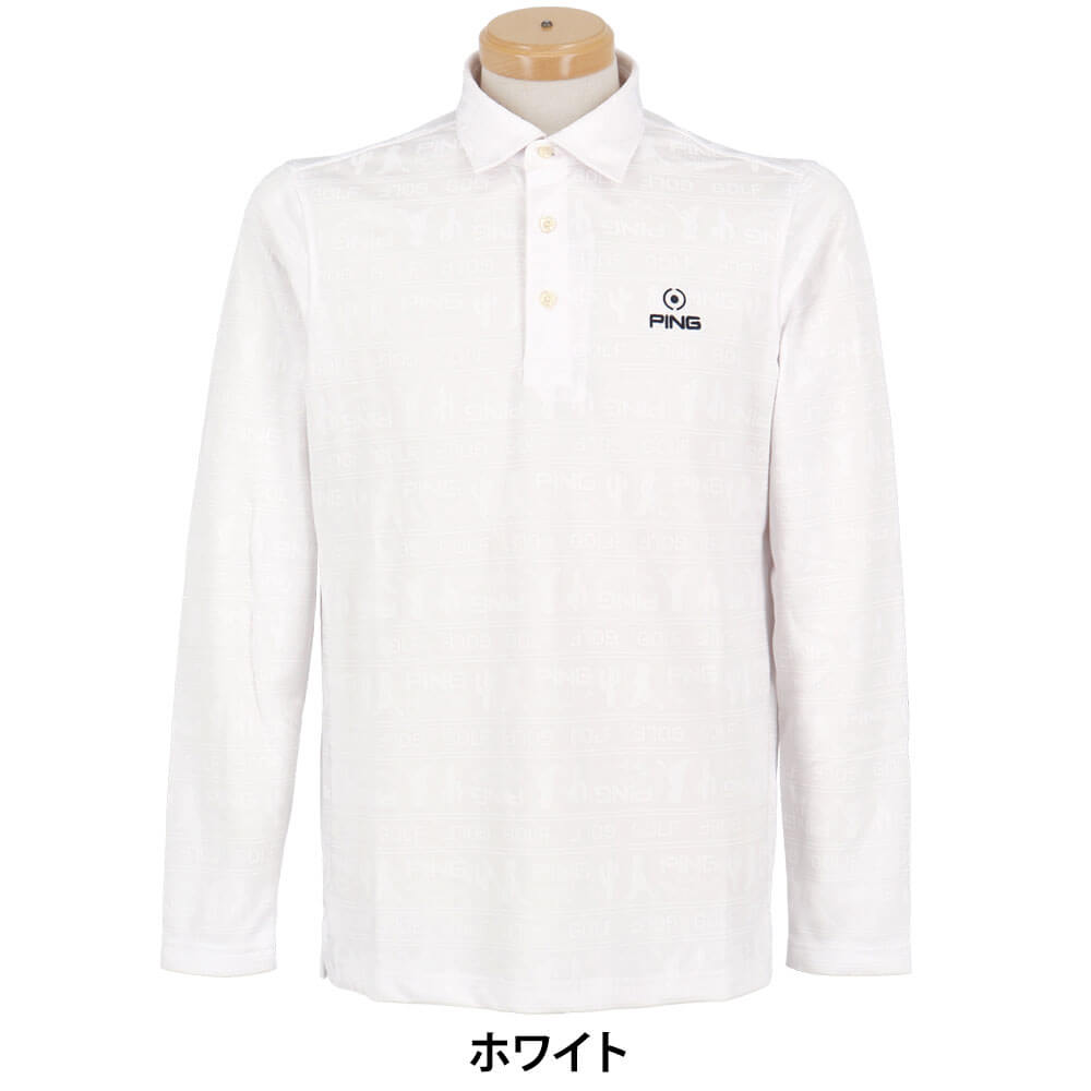【全品10％割引クーポン配布中！】11/16まで　【50％OFF】 ピンゴルフ メンズ 長袖 ポロシャツ 621-4261801 [2024年モデル] ゴルフウェア [秋冬モデル] 特価