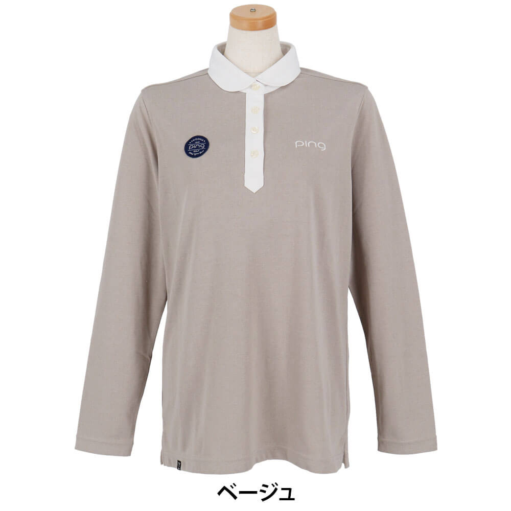 【50％OFF】 ピンゴルフ レディース 長袖 ポロシャツ 622-4261900 [2024年モデル] ゴルフウェア [秋冬モデル] 特価